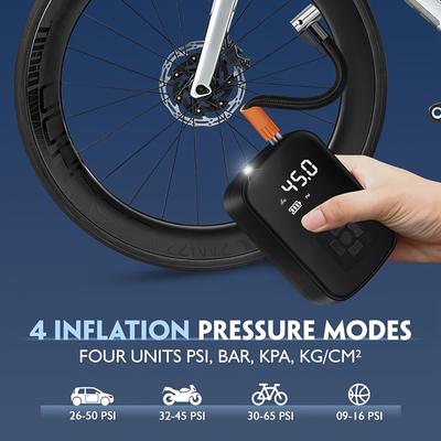 Ultra rychlá přenosná huřka na pneumatiky do auta 150 W s LED světlem - dobíjecí přes USB, bezpečná a účinná vzduchová pumpa pro auta, motocykly a míče