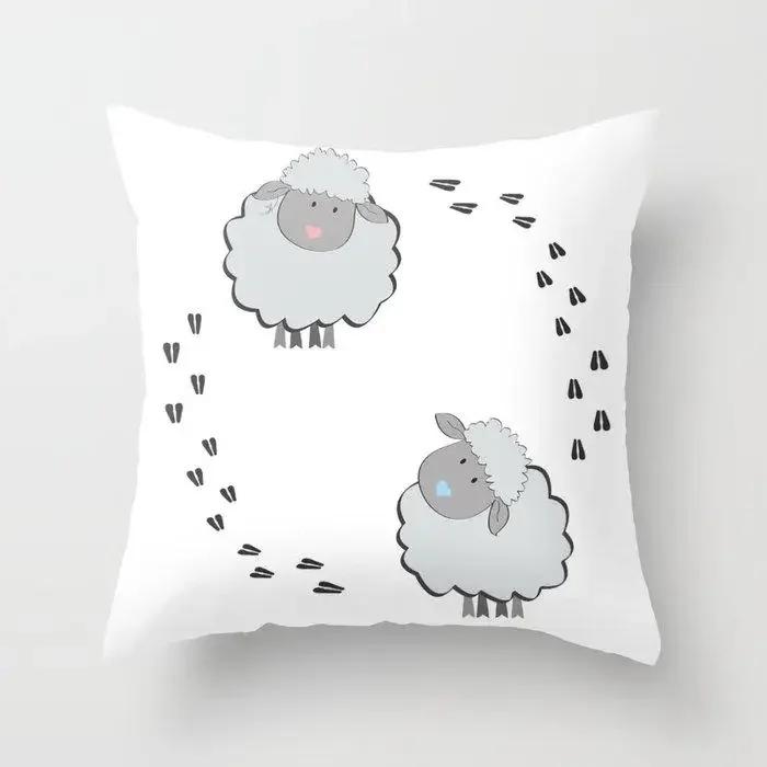 Cushion Cover Cartoon Sheep Peach Pillow   Home Decor Moda