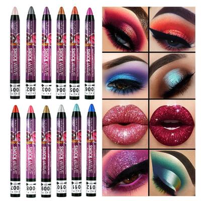 12 Colors 2-in-1 Eye Shadow Pen Professional Non-Stick Cup Waterproof Long Lasting Pigmented Eyeshadow Lip Pen for Women