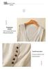 Women's Summer Simple V-neck Cotton Linen Vest Outerwear