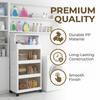 3 Tier Collapsible Storage Boxes with Doors and Wheels 42cm Stackable Storage Cabinet for Craft Home Pantry DormTransparent