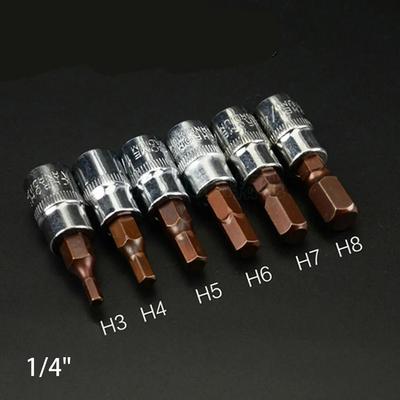 1Pcs Hex Head Hex Screwdriver Bit Spanner Driver Bit H3 H4 H5 H6 H7 H8 H10 Square Drive Manual Tool Parts 1/4'' 3/8"