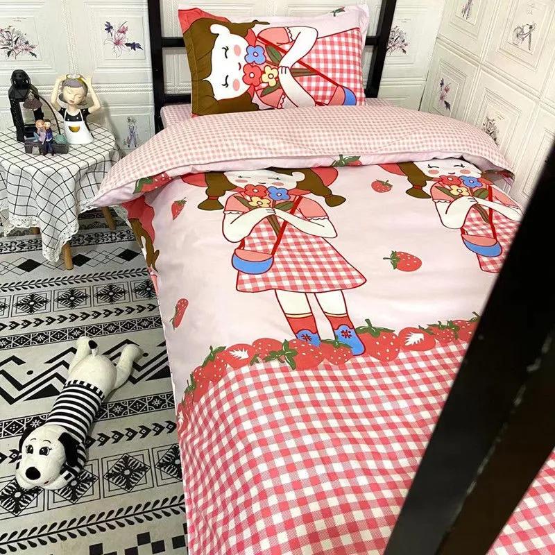 Súprava mäkkej prikrývky Posteľná súprava obliečky na vankúš Love Hear Pattern