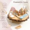 Wooden Toy Girls Makeup Set Pretend Play Kid Make Up Beautiful Hairdressing Simulation For Girl Children Dressing Cosmetic Gifts