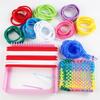 Girls' DIY Fabric Wallet Kit: Handmade Rainbow Knitting Machine with Elastic Rope for Ages 3-6.