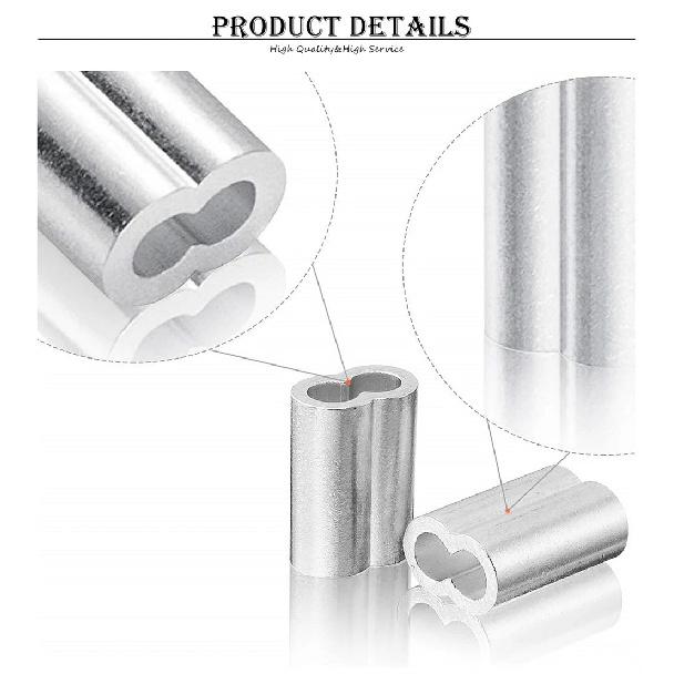 1-100Pcs Double Hole Cable Crimp Sleeve M1 to M12 Wire Ferrules 8-Shape Aluminum Cable Stopper Crimp Rope Hardware Accessories