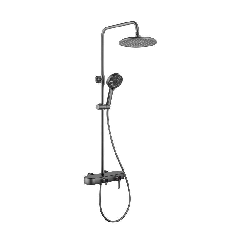 Lyxigt Regnduschhuvud i Helkoppar med Stor Förvaring och Justerbar Temperaturkontroll
