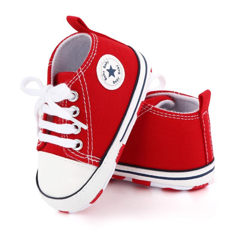 Baby Boys Girls Non-Slip Prewalker Kids Infant Toddler Canvas Shoes