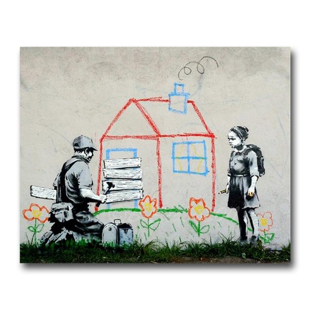 Banksy Painting "Girls and Balloons" Canvas Painting Fashion Home Decor Poster Print Wall Art Picture For Living Room Decoration