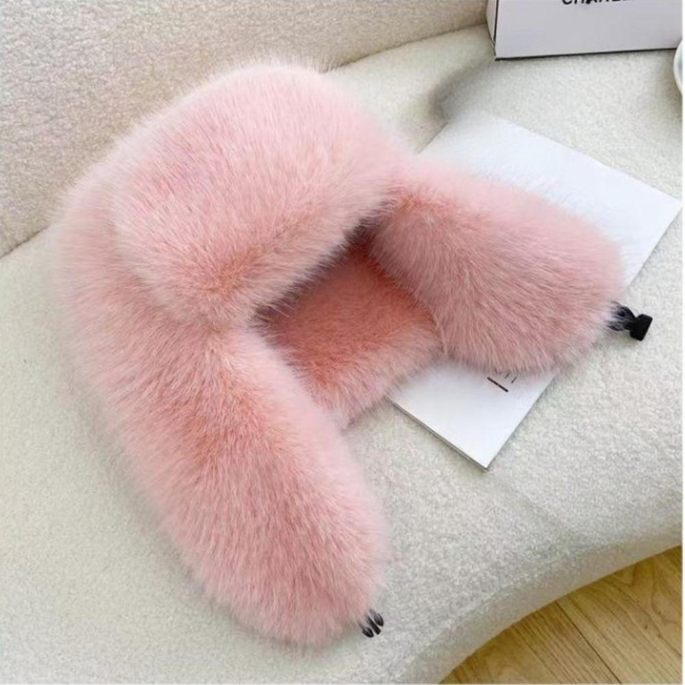 Fluffy Ear Protection Cap Thick Russian Cap Soft Windproof Earflap Cap  Winter