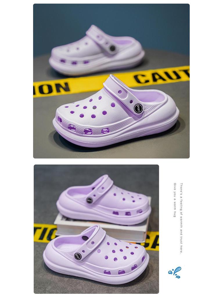 Kids' Summer Clog Sandals: Boys' & Girls' Non-slip, Thick-soled, Closed-toe Beach Slippers for Outdoor Play