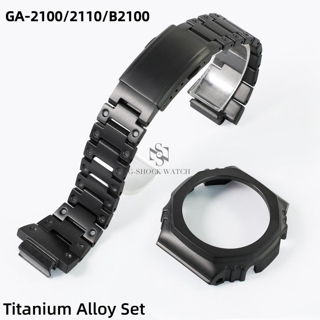 Надлегкий набір корпусу+ремінець зі сплаву титану Для Casio GA2100 GA2110 DW5600/5610 GA-2100 DW-5600 GA-B2100 Металевий безель ремінець для годинника
