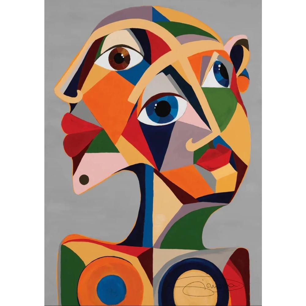 Minimalist Bauhaus Eyes Canvas Print Mid Century Bauhaus Music Vinyl Geometric Wall Art Poster for Modern Living Room Home Decor