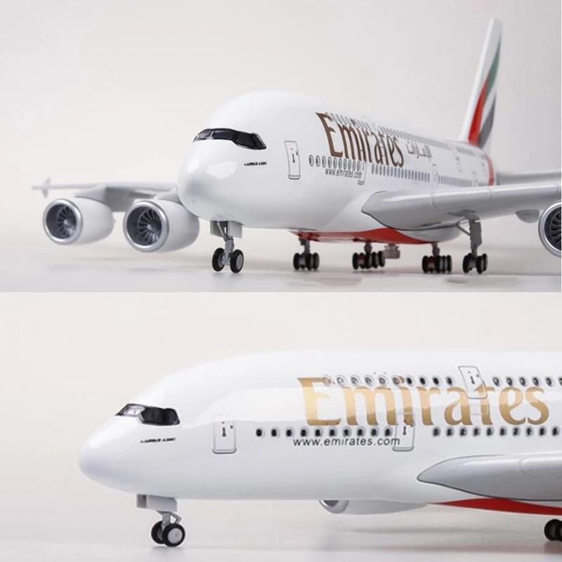 Large Scale Models Plane 47cm Scale A380 Diecast Resin United Arab Emirates Plane Model Airplane Collection Display Room Decor