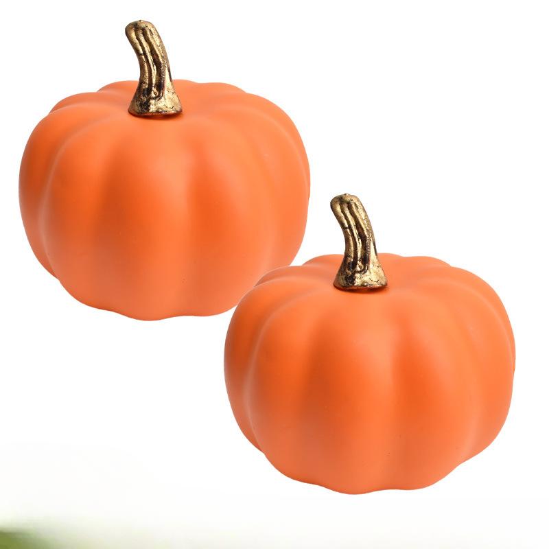 2Pcs Artificial Pumpkin Set, Faux Pumpkin Simulation Pumpkin Model, Decorative Fake Pumpkin for Halloween Thanksgiving Table Centerpiece