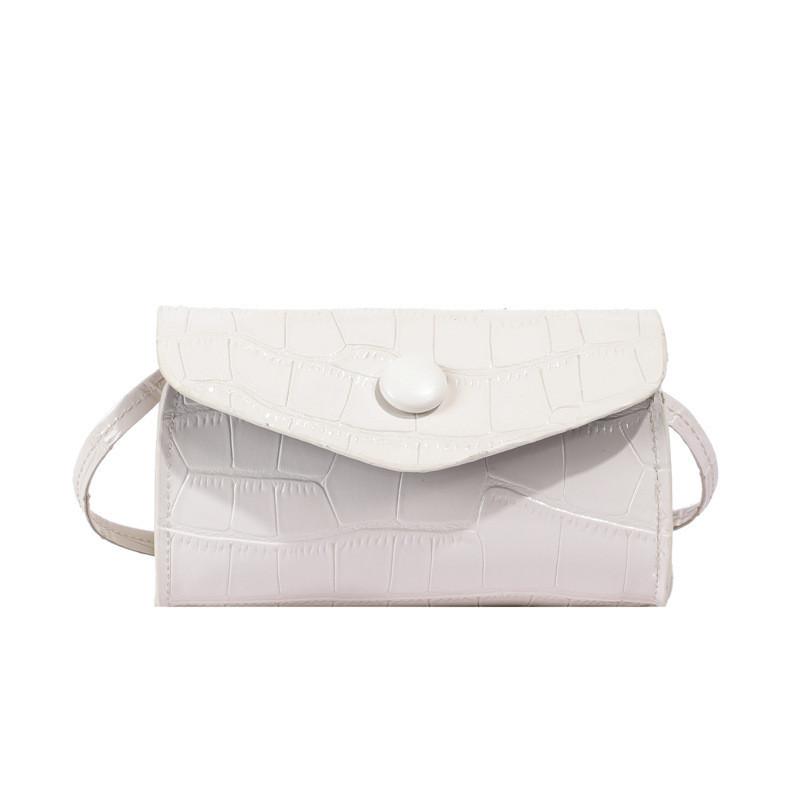 Стильная мини-сумка на плечо из ПУ для детей Модная однотонная сумка через плечо OffWhite