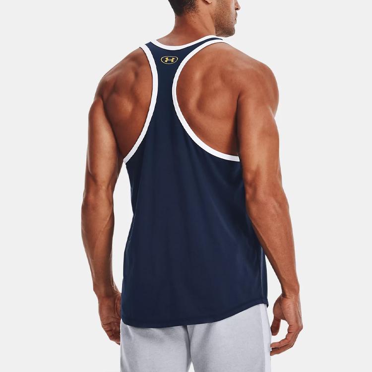 Under Armour Project Rock Blended Loose Fit Tank Top Men Tops Dark-Blue 1370484-408