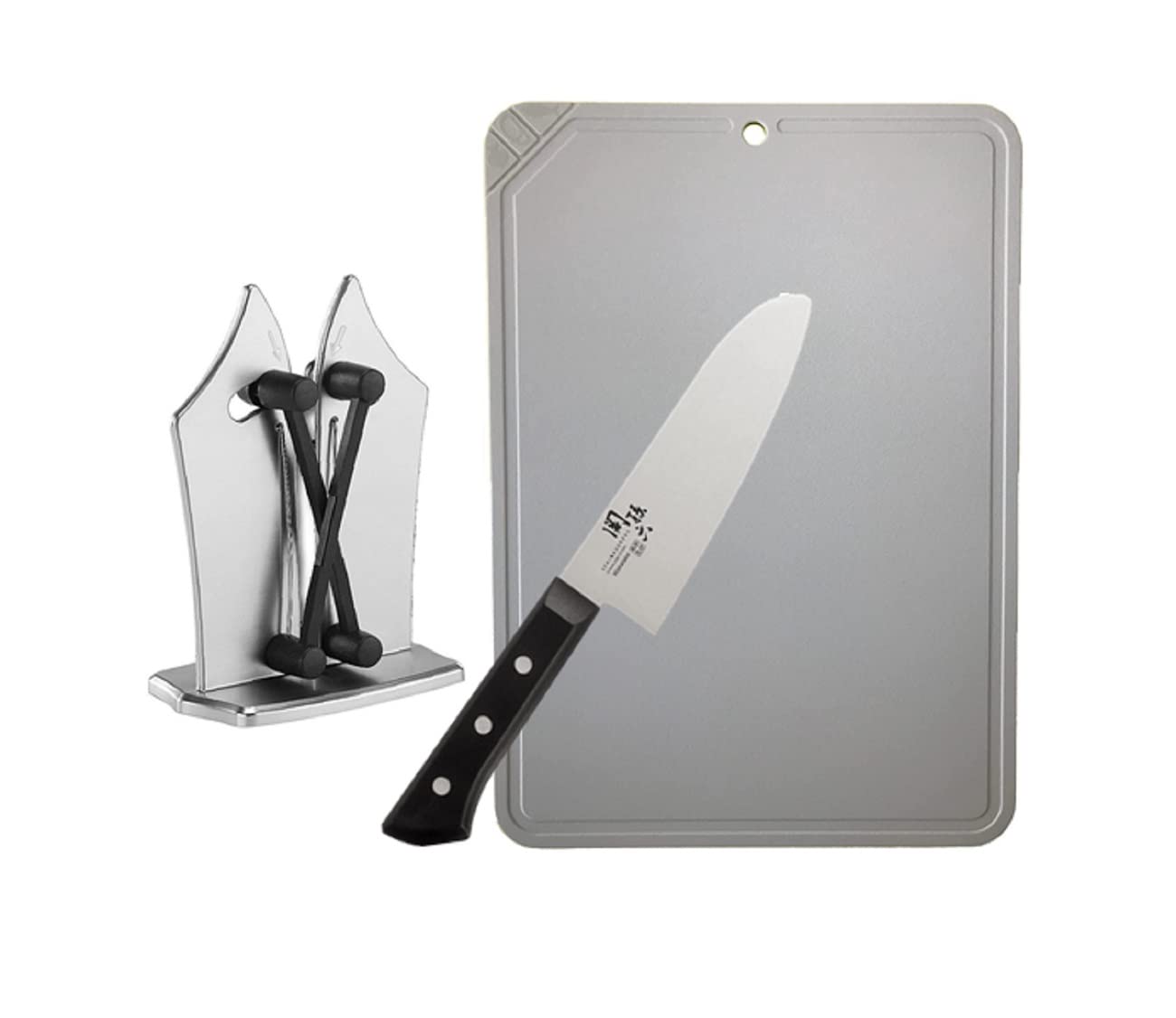 

Mism Japan Goods Set of Kitchen Kitchen Tools Universal Sharpener Seki Magoroku Knife Santoku Knife Cutting Board Magic Cutting Board [Kitchen 3] сірий колір