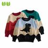 27kids K-style Children's Clothing Spring and Autumn Children Dinosaur Sweater Boys' Round Neck Knitwear Baby Boys' 100% Cotton Coat