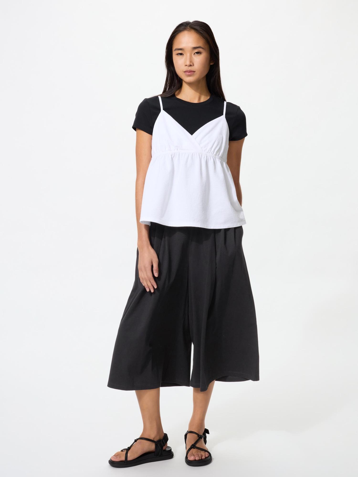 Uniqlo Япония Хлопковые кюлоты Air Rhythm 09 BLACK/M