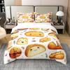 Bread Duvet Cover For Kids Teens Queen Size Lightweight Down Quilt Covers Bedroom Decor 2 Pillowcases 1 Duvet Cover No Comforter