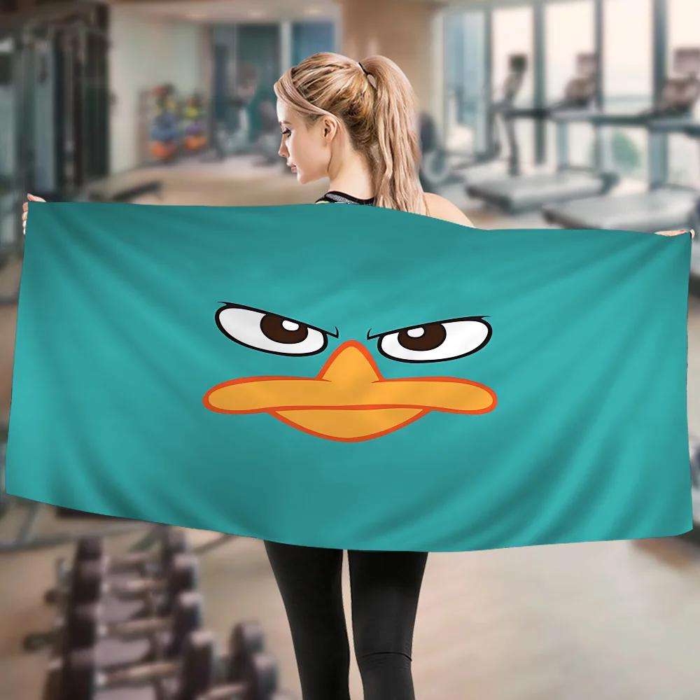 Asciugamano da Spiaggia Animazione Classica P-Phineas E F-Ferb Asciugamani da Bagno Colorati Per Bambina Microfibra Asciugatura Rapida Personalizzato Sabbia Yoga Spa Palestra