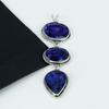 Blue Sapphire Gemstone Silver Pendant In 925 Sterling Silver- Handmade Design, Everyday Wear Jewelry, Unique Pendant Father's Day Gifts