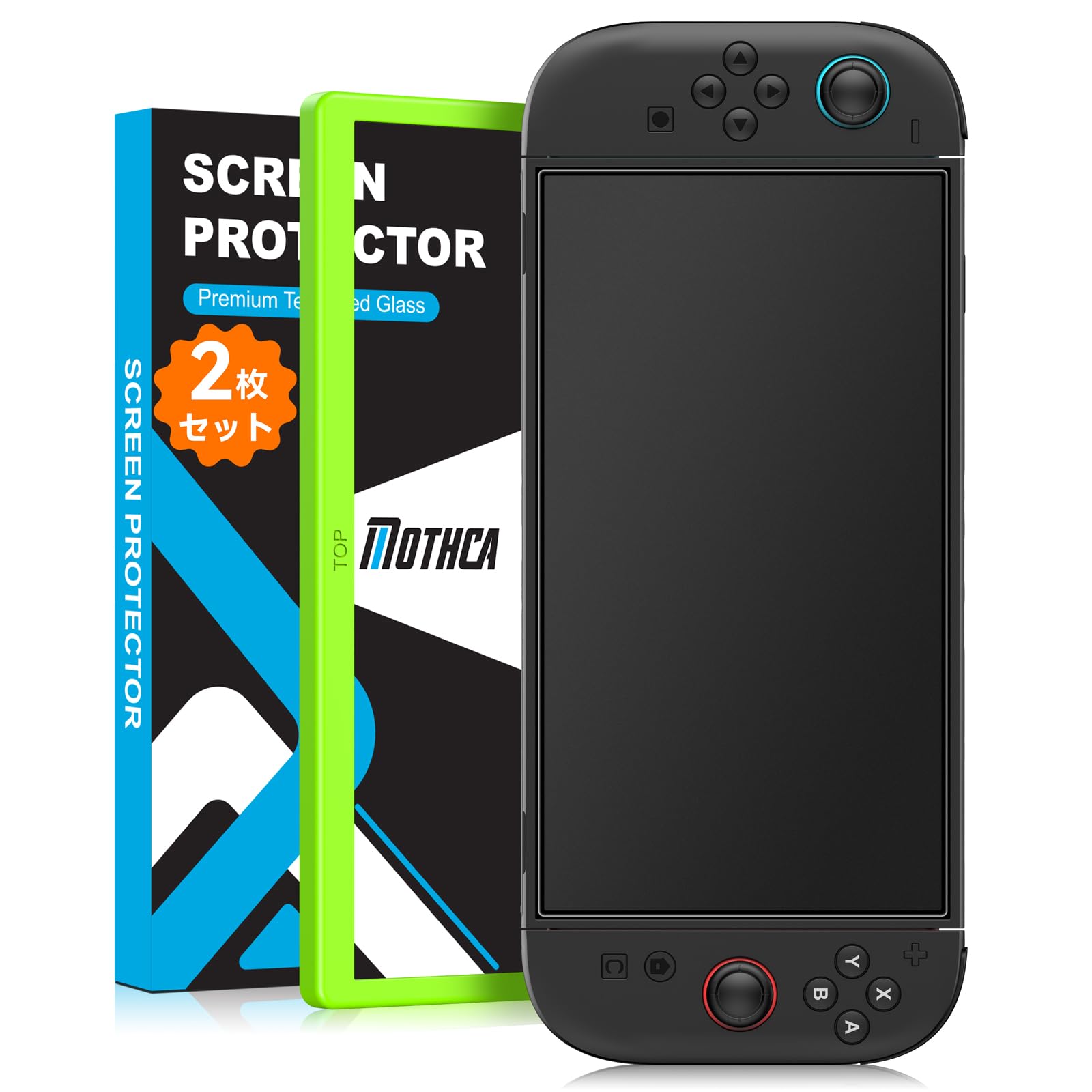 

Mothca Защитное стекло для Nintendo Switch Switch 2 Защитная игра с направляющей Изготовлено из материала Asahi Glass Твердость Ударопрочность Маслоотталкивающее [Набор 2 шт.]