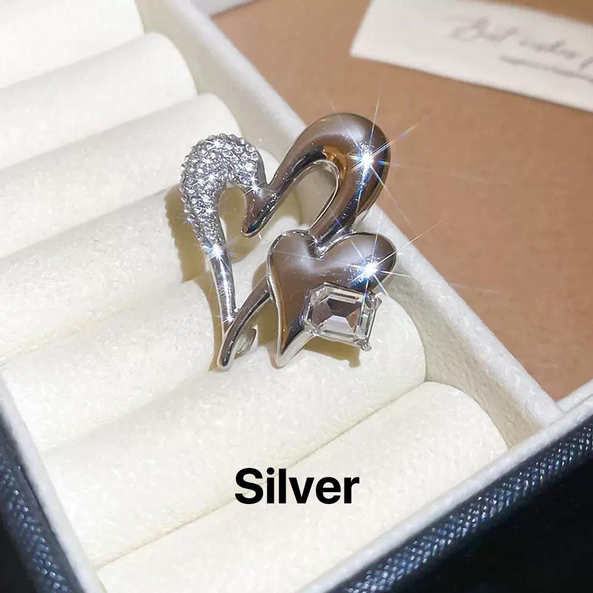 

Брошь Сердце Любви для Женщин Подарок Ювелирное Украшение на День Святого Валентина Аксессуары для Одежды для Свадебной Вечеринки серебряный