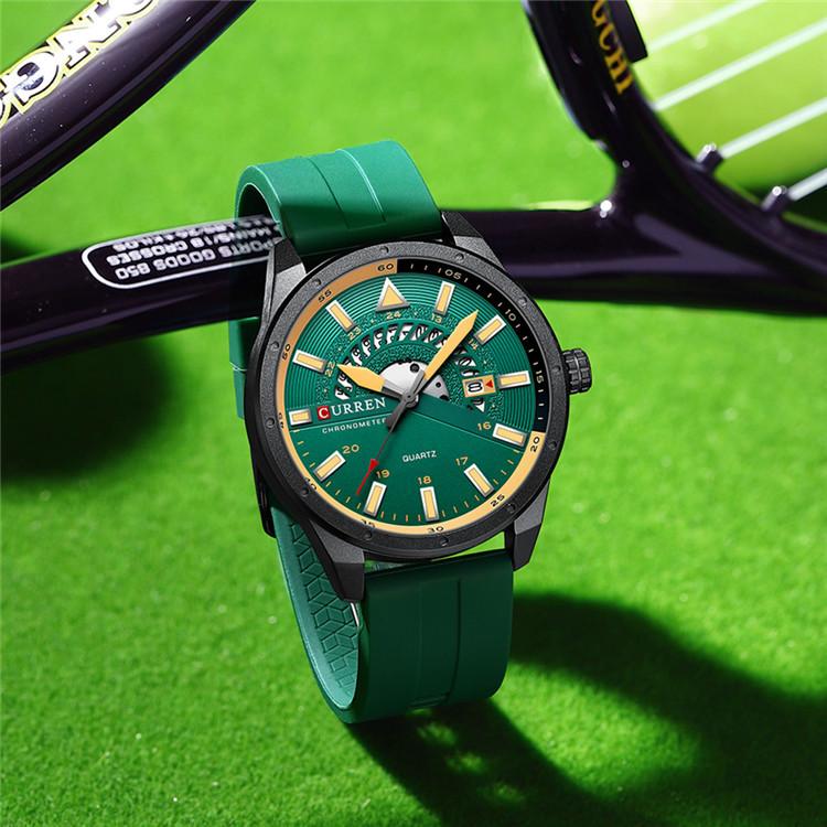 CURREN New Men's Sports Watch Calendar of The Week Shows A Leather Men's Watch