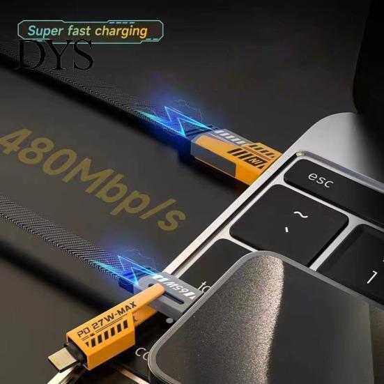 Four-in-one Charging Cable 100/150/200CM 4-In-1 USB Type-C 8Pin 65W 480Mbps Fast Cellphone Wear-resistant Tablet Nylon Braided Data Wire Cord