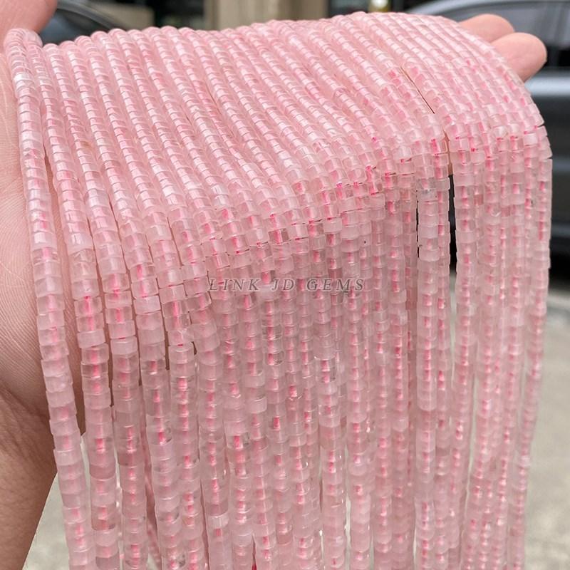 4x2mm Natural Pink Opal Turquoise Jasper Rondelle Beads Cylinder Flat Loose Spacer Bead For Jewelry Making Diy Bracelet Necklace
