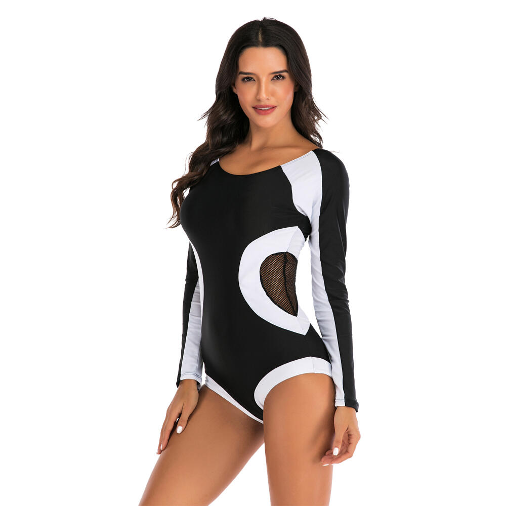 one-piece long-sleeved surfing suit sunscreen women's bathing suit diving suit sexy swimsuit