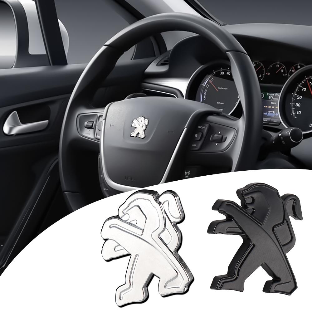 3D Metal Car Styling Steering Wheel Center Emblem Stickers Badge Accessories For Peugeot 3008 2008 107 307 408 206 207 208 508