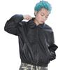 WEGO PU Distressed Korean Size L Men's Appliqué Blouson, Outerwear, Spring/Autumn/Winter, Streetwear, Style, Gift, Black,