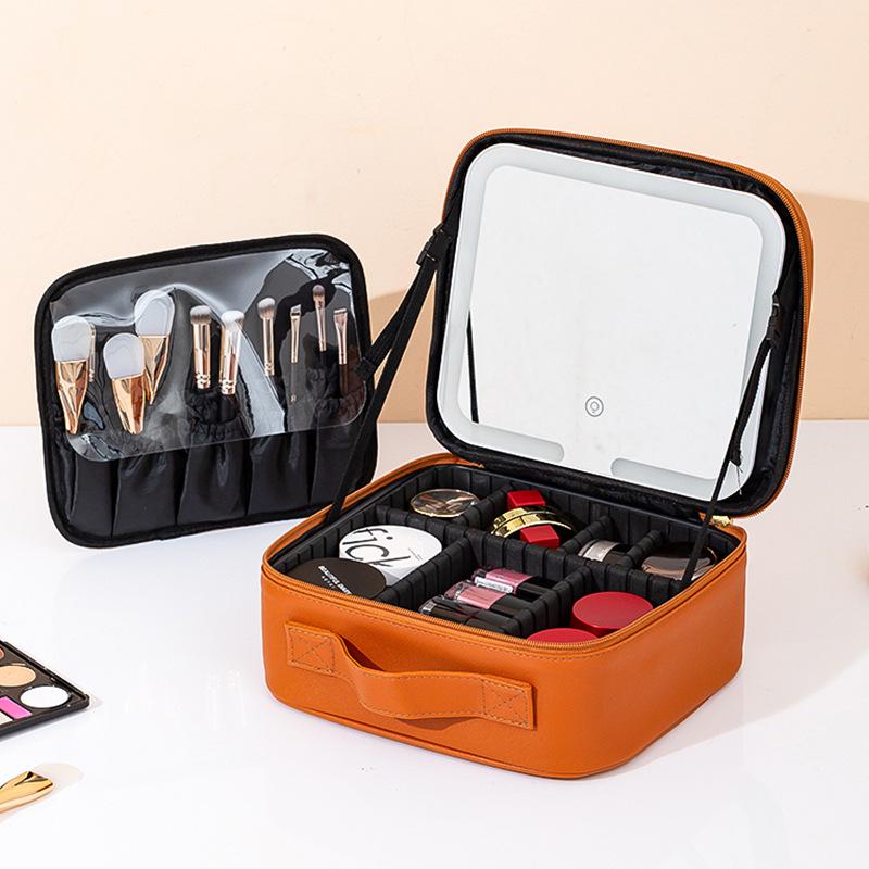 Portable LED Makeup Case with Large Mirror and Handle