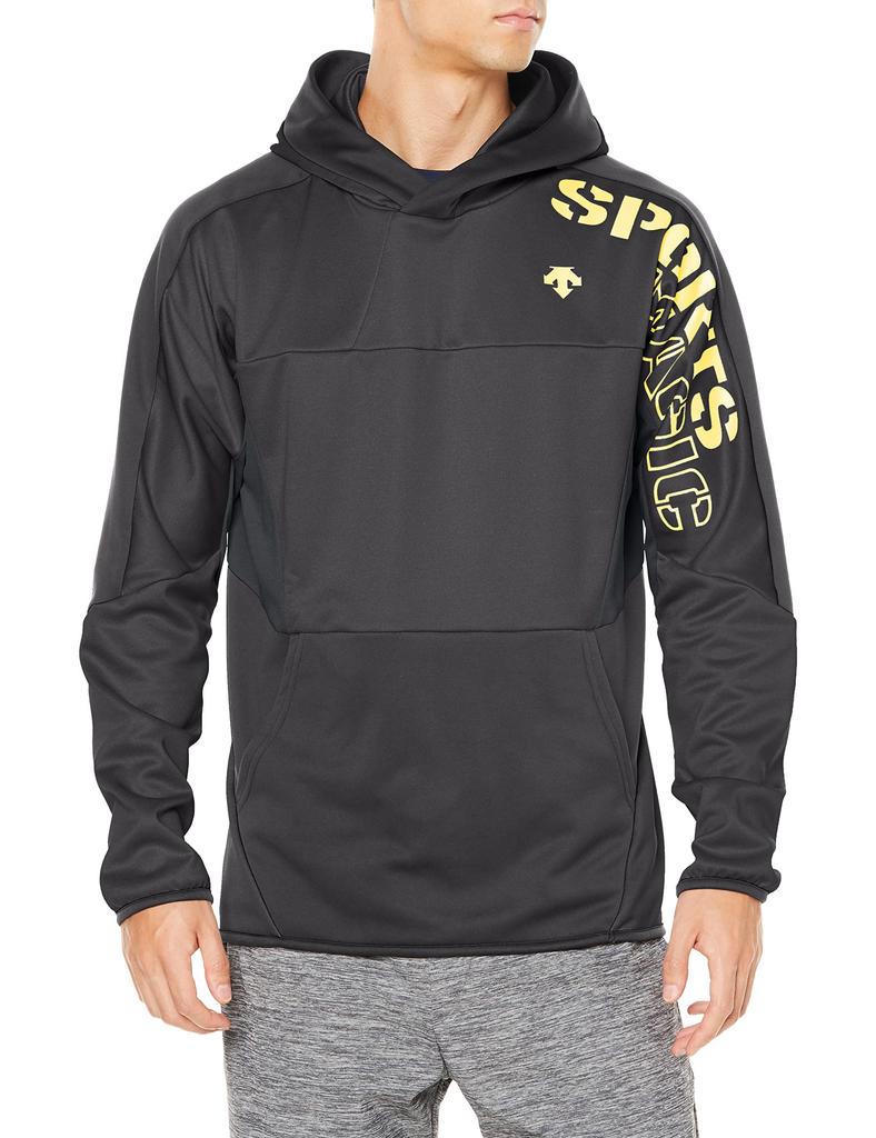 DESCENTE Standard Size Sweatshirt, Hooded, Volleyball, Warm, Stretch, Practice, Men's, Women's, Unisex, Black,