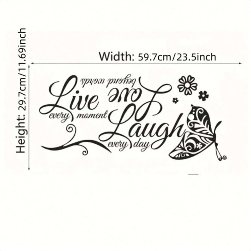 

Живи Смійся Люби Метелик Квітка Настінна Наклейка Мистецтво Сучасні Настінні Декалі Цитати Вінілові Наклейки Наклейки на Стіну Домашній Декор Вітальня