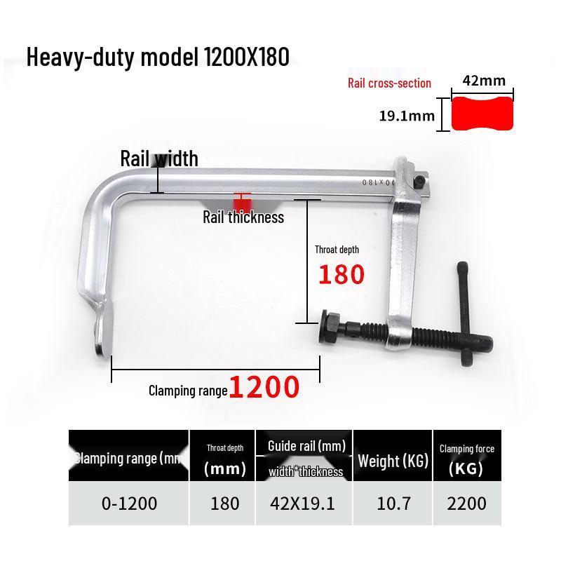 Heavy-Duty Deep Reach Quick-Release F-Clamp for Woodworking (240/300)