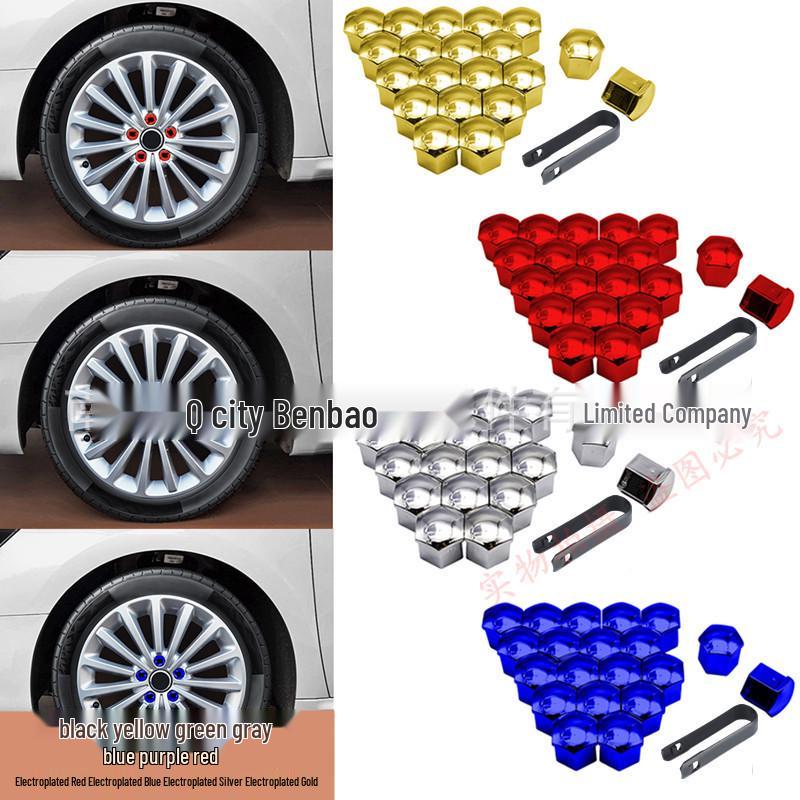 Universal Car Wheel Nut Protection Covers - 17mm, 19mm, 21mm