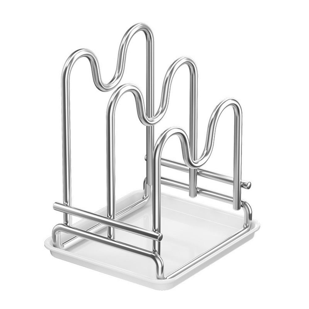Multi-layer Pot Lid Rack Stainless Steel Rustproof Chopping Board Organizer with Drainage Tray Stable Cutting Board Holder 2690₽