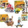 Plants Vs Zombies Toy Car Set With Launching And Light Features For Kids Interactive Play
