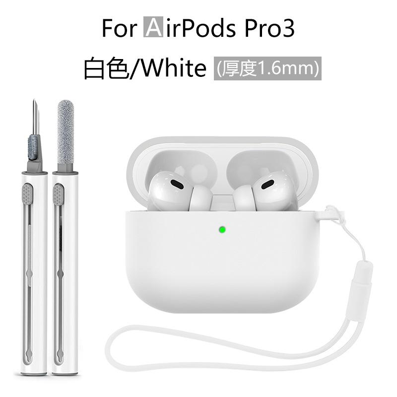 Candy Color Silicone Soft Case Protect Earphone For Airpods Pro 3 2025 Anti-lost Hand Strap+All Inclusive Cover w/ Cleaning Kit