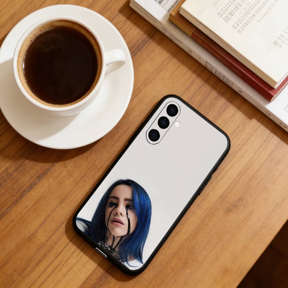 Sängerin B-Billie Eilish Handyhülle Schwarzes Silikon Weich Für Samsung Galaxy A73,A72,A71,A70,A53,A52,A51