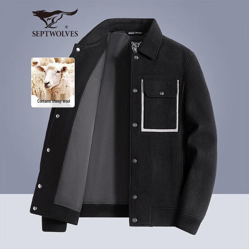 

Septwolves Men s Wool Blend Lapel Jacket 175/XL