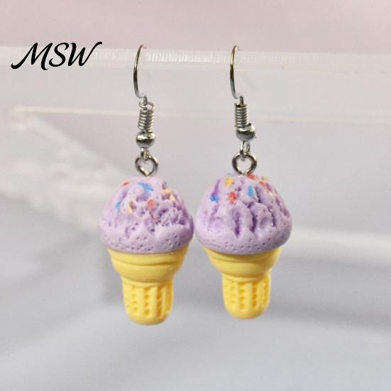 Fashion Earrings 1 Pair Cute Ice Cream Dangle Earrings, Fun Imitation Women Food Drop Summer Jewelry Gifts for Girls Lightweight