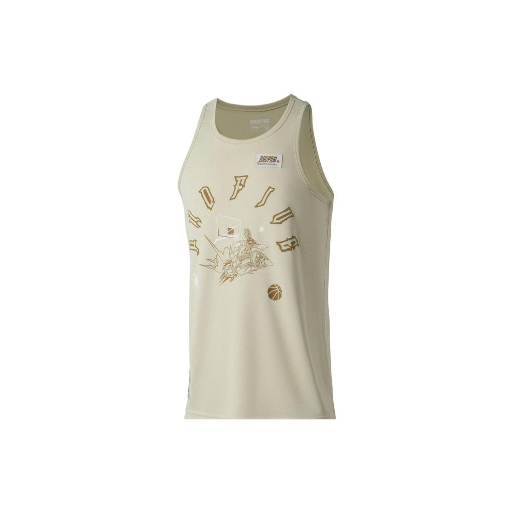 Li-Ning Letter Print Loose Basketball Vest Men Tops AAYT009-2