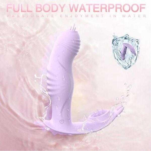 Nový bezdrátový dálkový ovladač Wearable Tongue Vibrator Dámské erotické sexuální hračky Masturbátor Invisible 4 v 1 G-bod Glitoral Vibrator