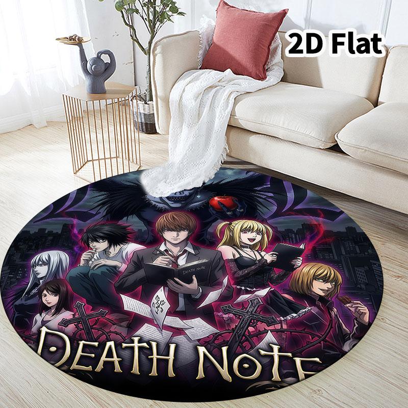Death Note Round Area Rug Carpet Rug For Living Room Bedroom Sofa Playroom Decor Nonslip Floor Mat