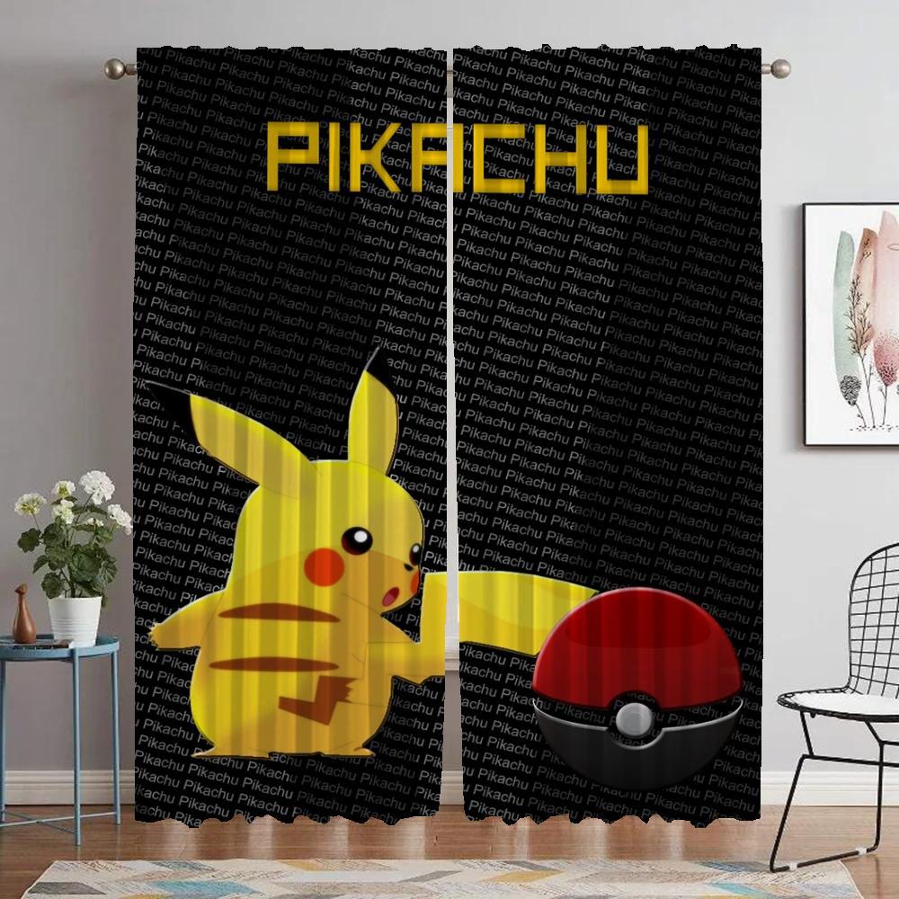 Elegant Room Curtains for Camera Pokemon Blackout Curtain for Room 2 Panel Home Interior Curtains Shades Halloween Decoration